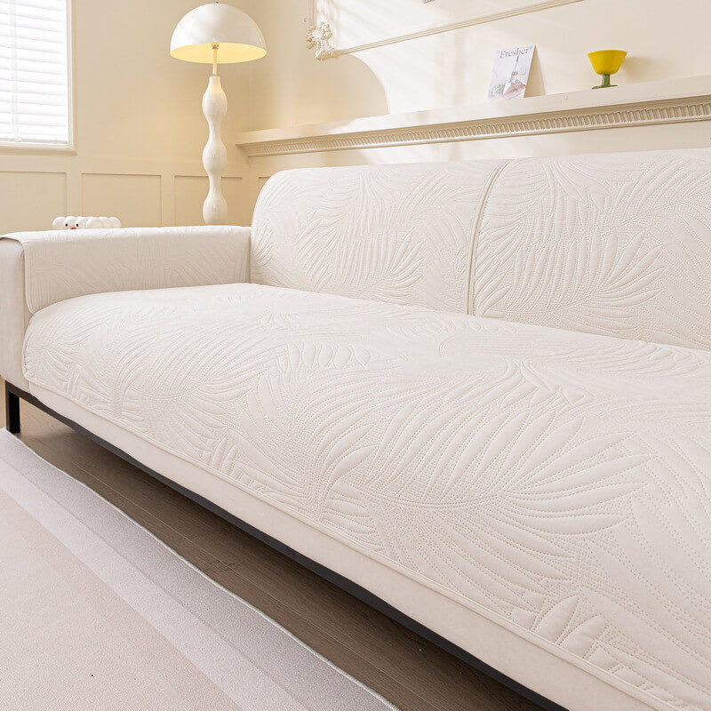 Large Leaf Pattern Water-resistant Sofa Protector Non-Slip Sofa Cover