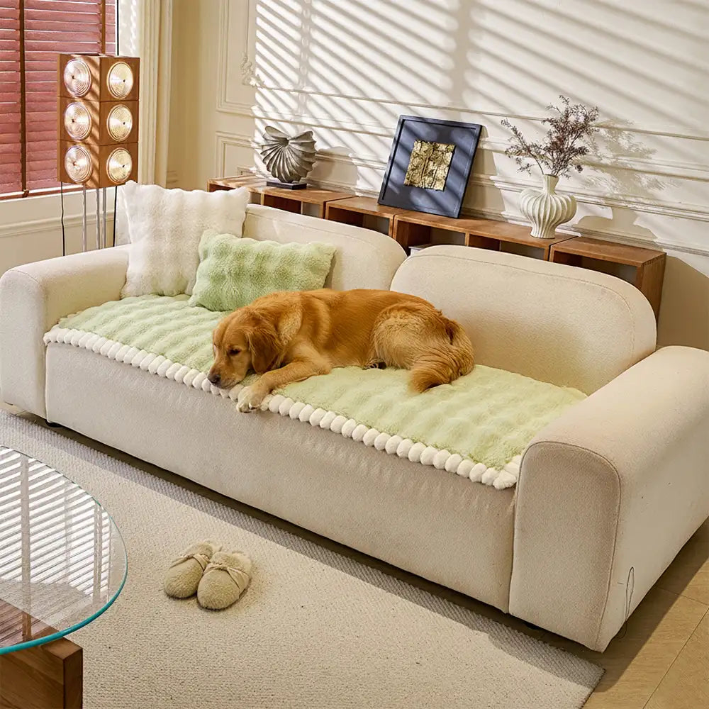 Soft Faux Rabbit Plush Thick Skin-Friendly Non-Slip Sofa Cover