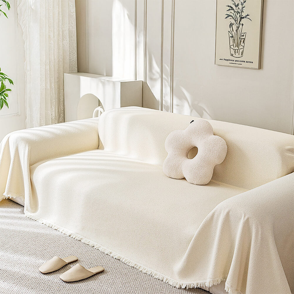 Soft Water-resistant Teddy Plush Throw Sofa Cover