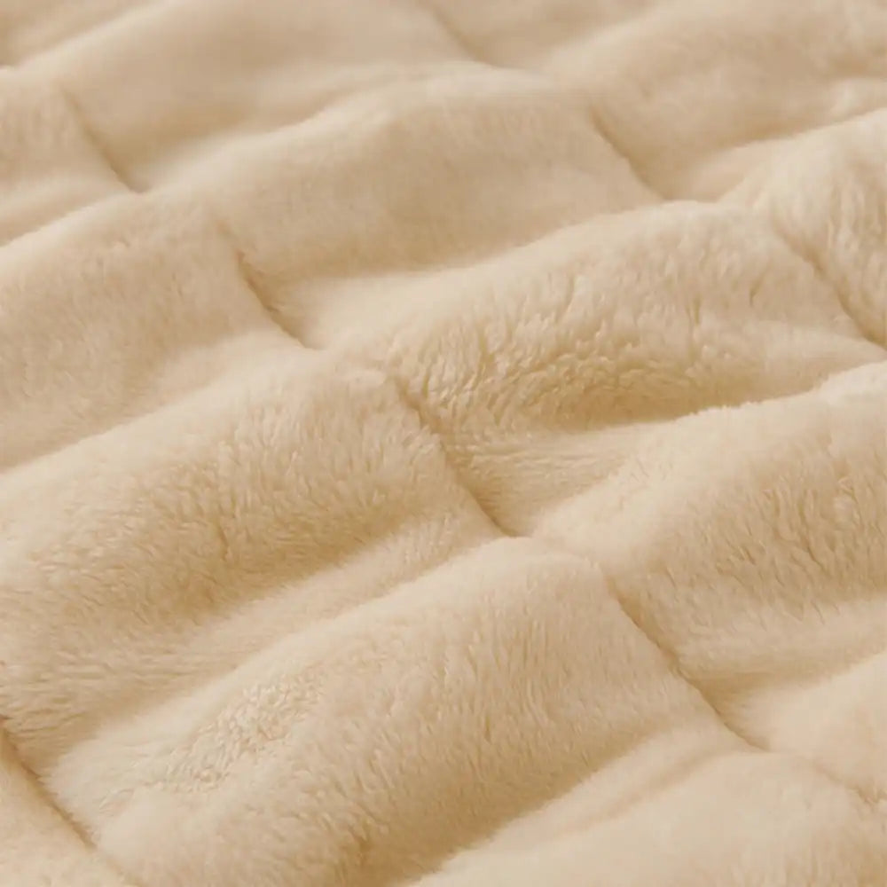 Solid-Colour Fluffy Sofa Decor Thickened Sofa Cover