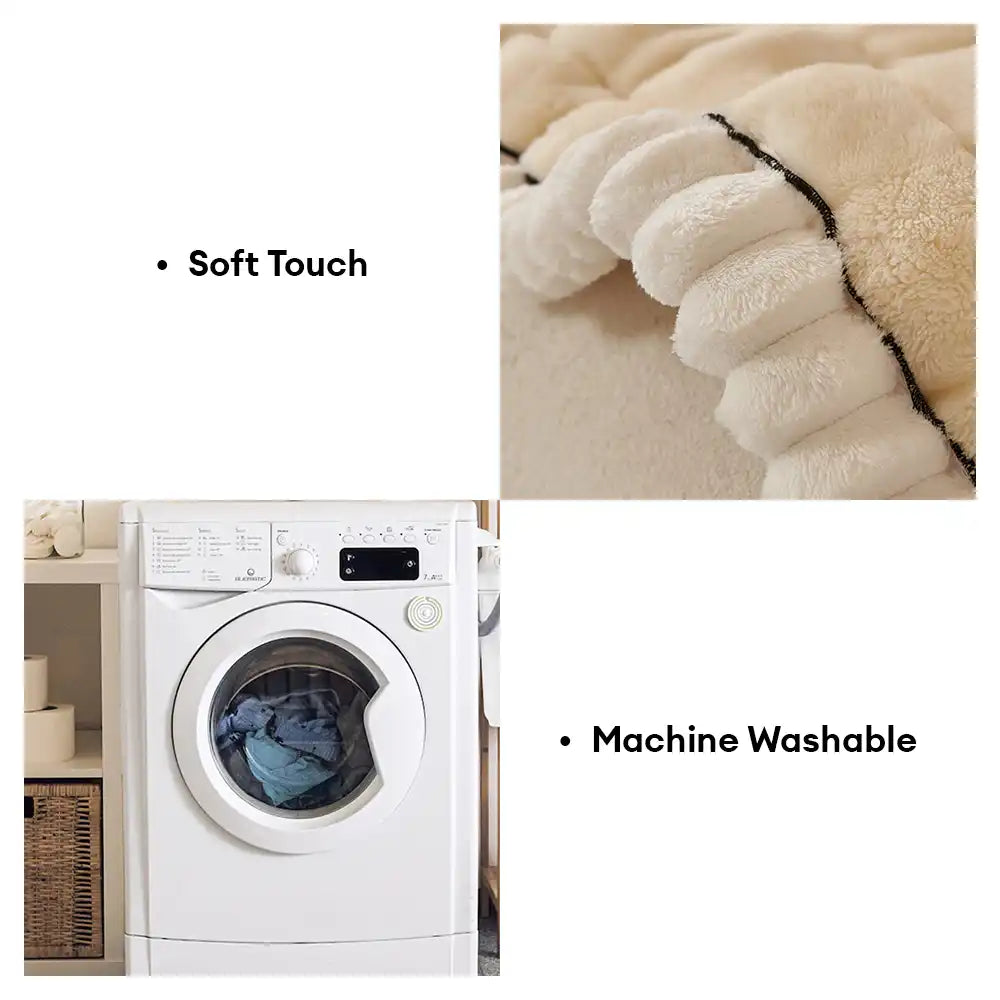 Solid-Colour Fluffy Sofa Decor Thickened Sofa Cover