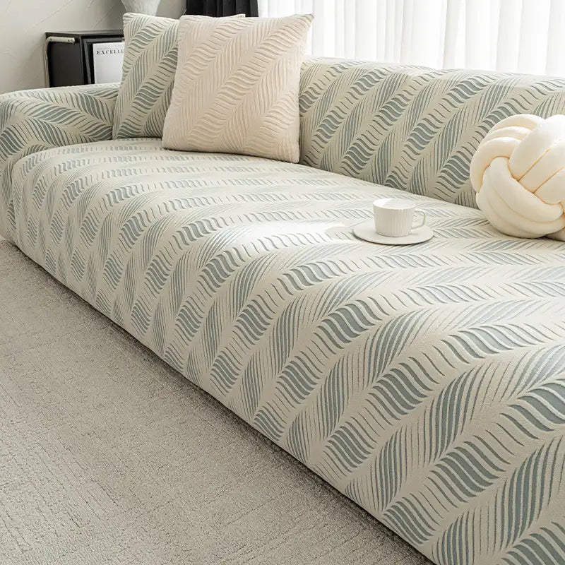 Thick Polar Fleece Jacquard Anti-Scratch Stretch Sofa Cover
