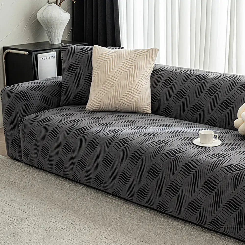 Thick Polar Fleece Jacquard Anti-Scratch Stretch Sofa Cover