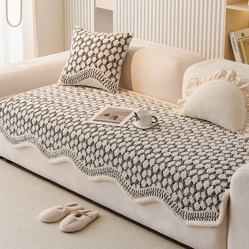 Vintage Classic Chenille Scratch Resistant Couch Protective Sofa Cover