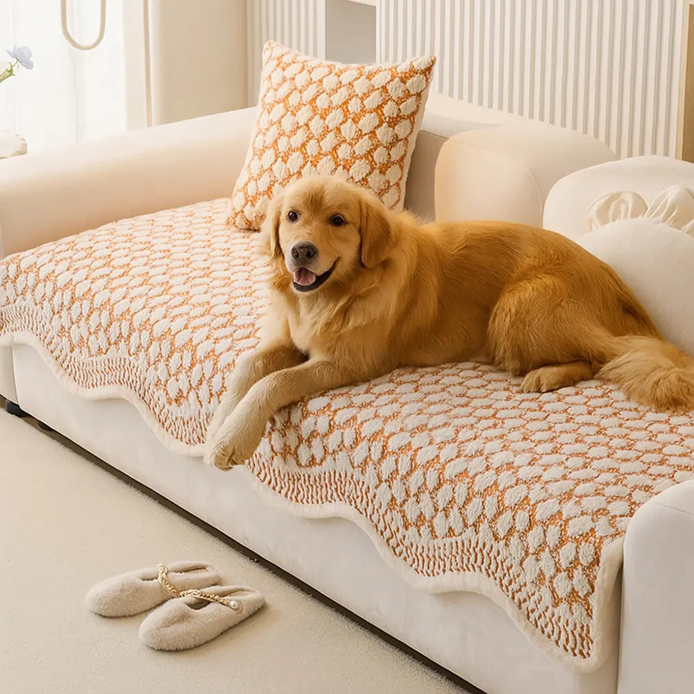 Vintage Classic Chenille Scratch Resistant Couch Protective Sofa Cover