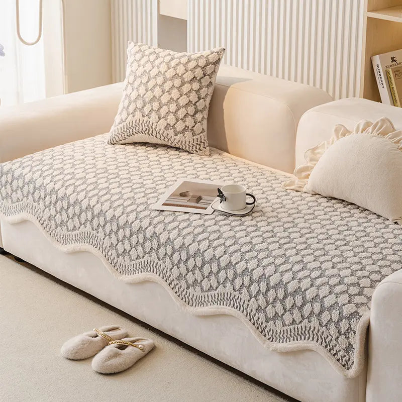 Vintage Classic Chenille Scratch Resistant Couch Protective Sofa Cover