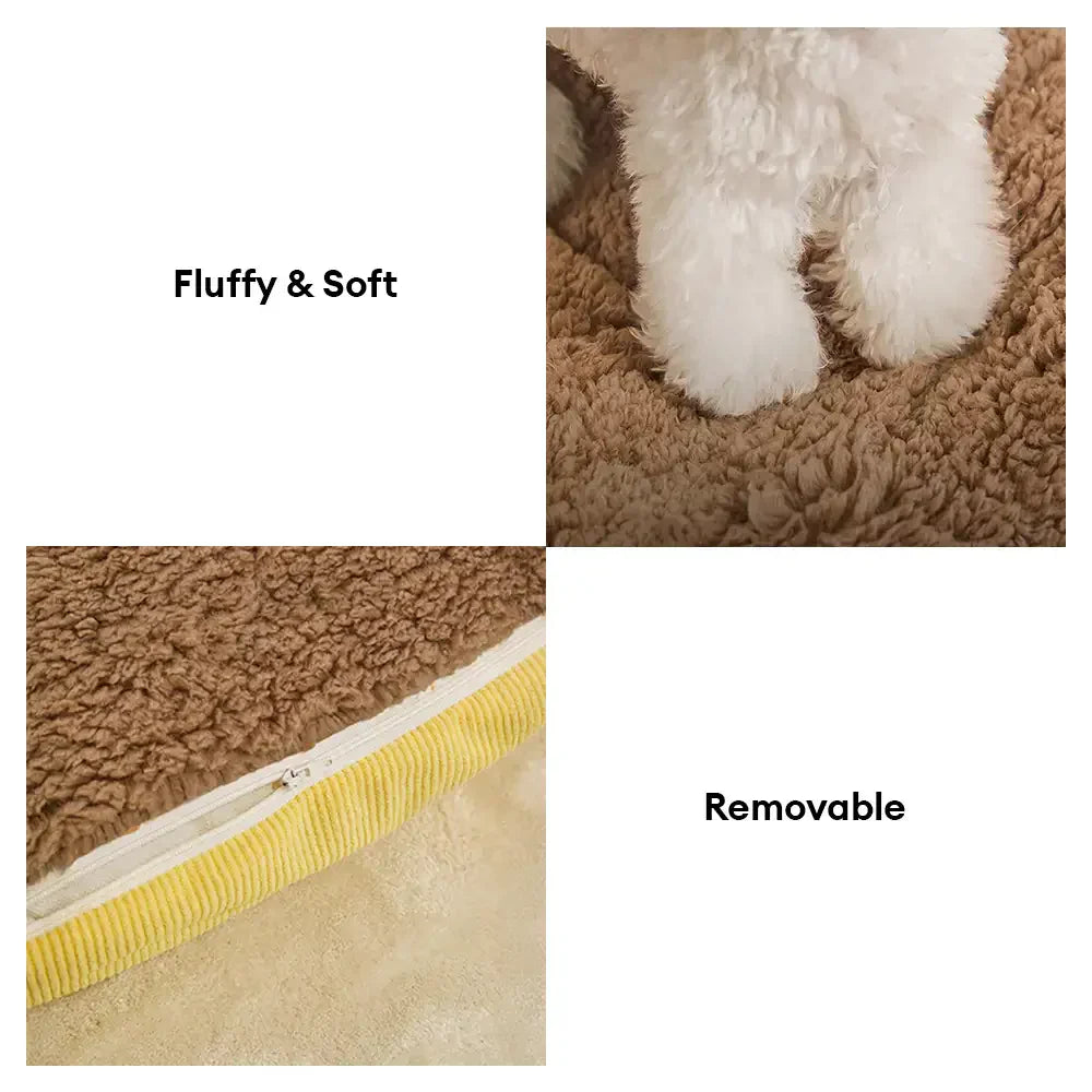 Vintage Plaid Cosy Plush Warm Foldable Cat Cave Dog House