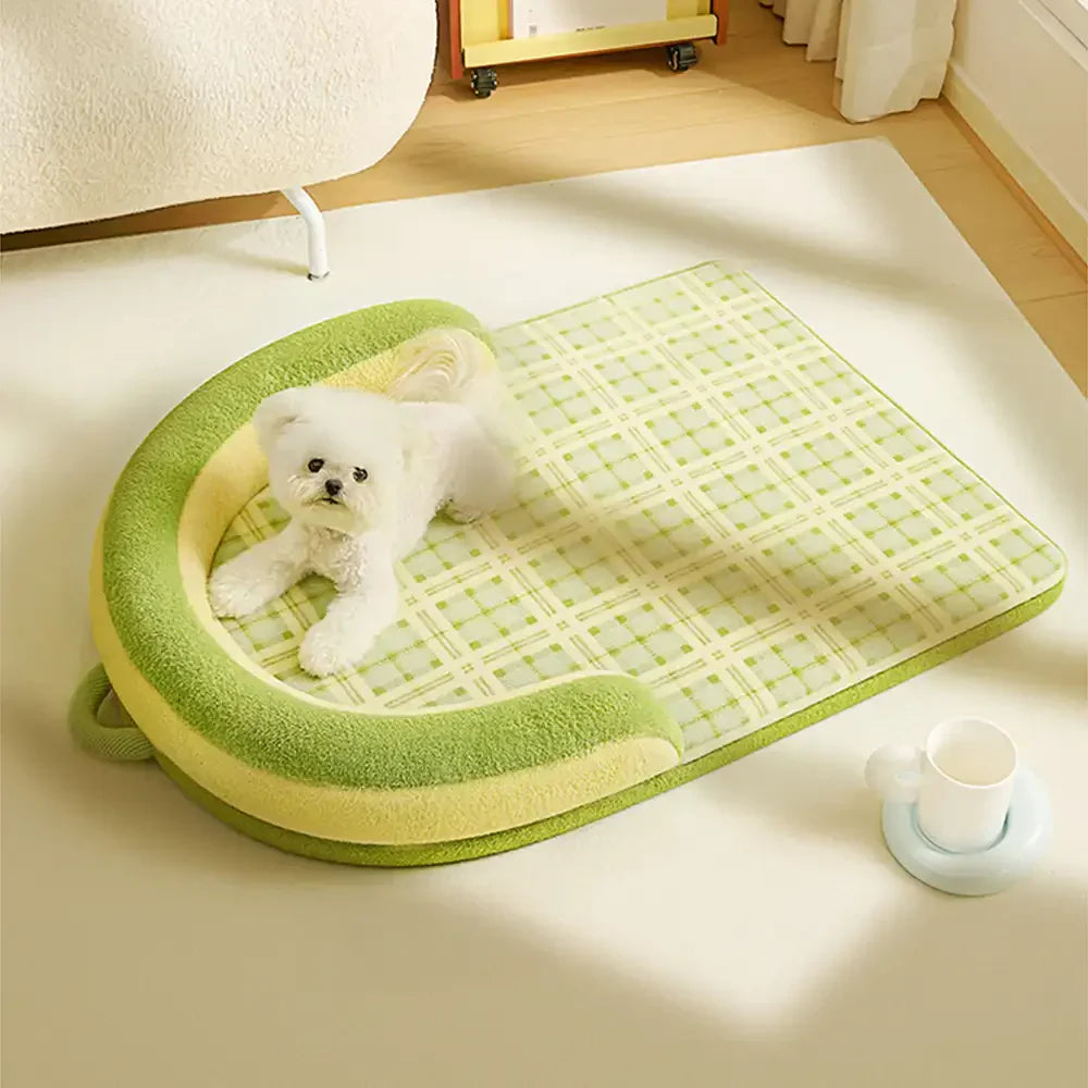 Vintage Plaid Spine Protection Large Dog Bed Pillow Dog Bed