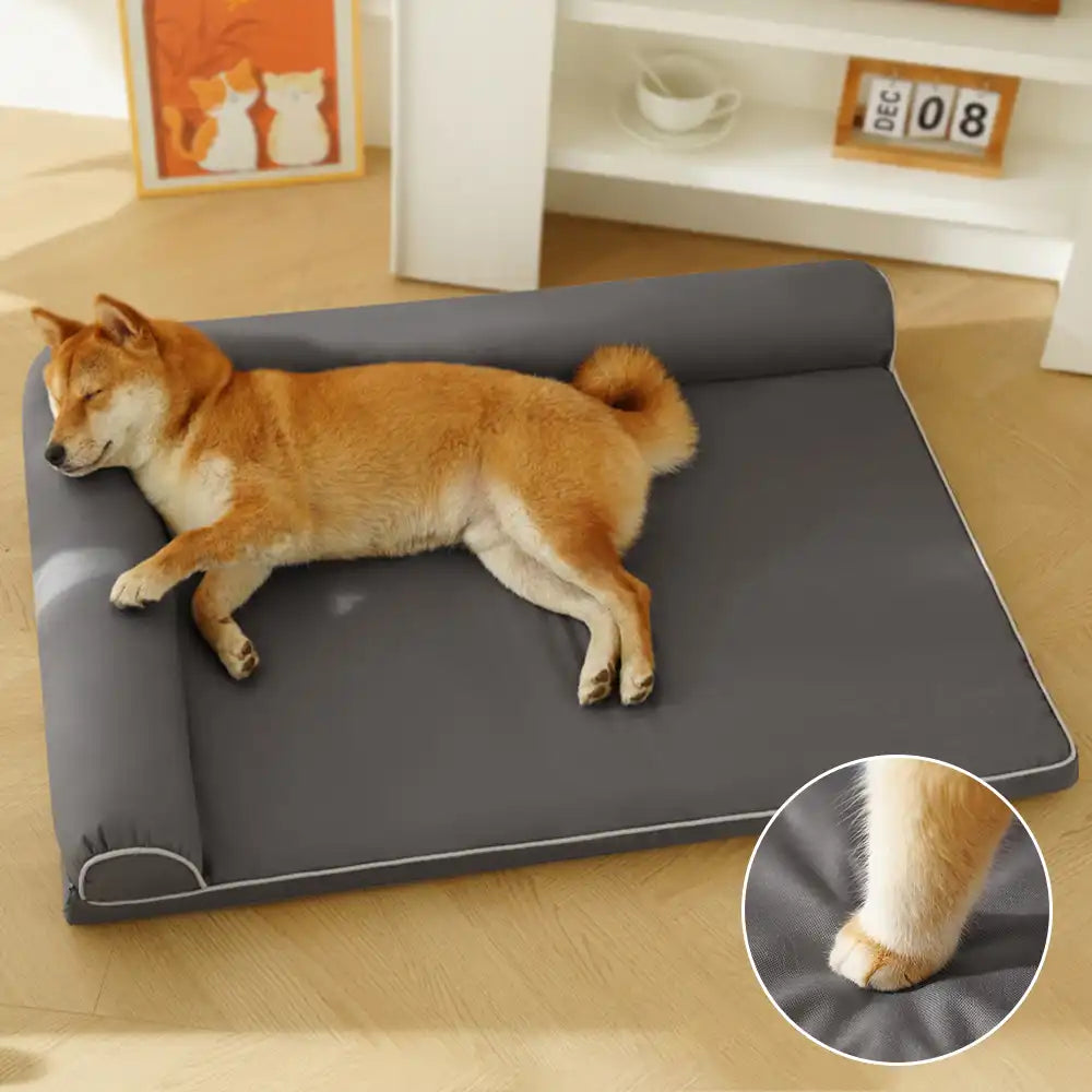 Waterproof Egg Foam Orthopaedic Bed with L Bolster Sides Large Dog Bed