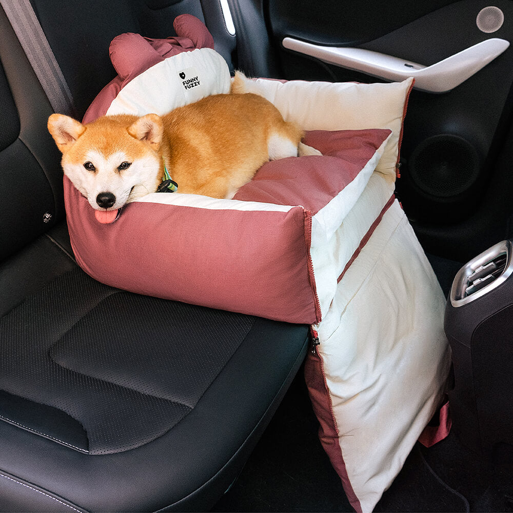 Bear Ears Pet Car Safety Bed Multifunctional Dog Car Seat Bed