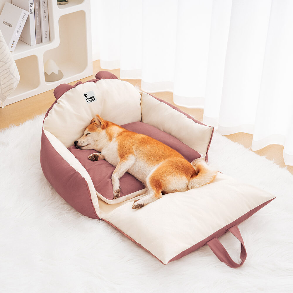Bear Ears Pet Car Safety Bed Multifunctional Dog Car Seat Bed