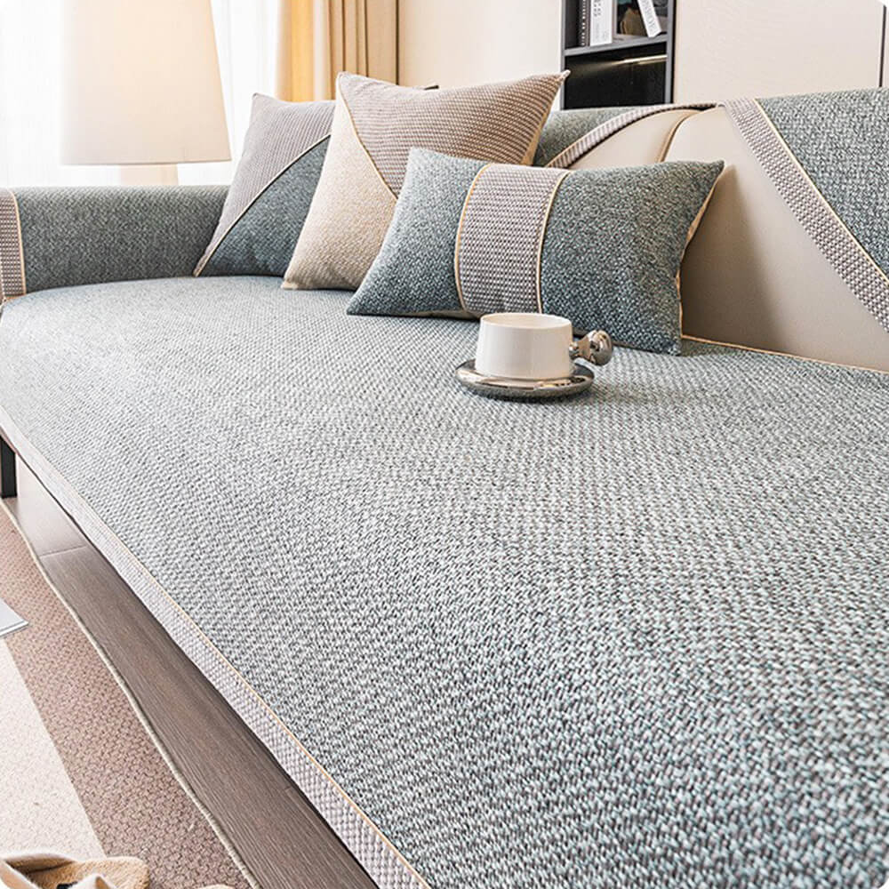 Breathable Woven Cotton Linen Non-Slip Sofa Cover