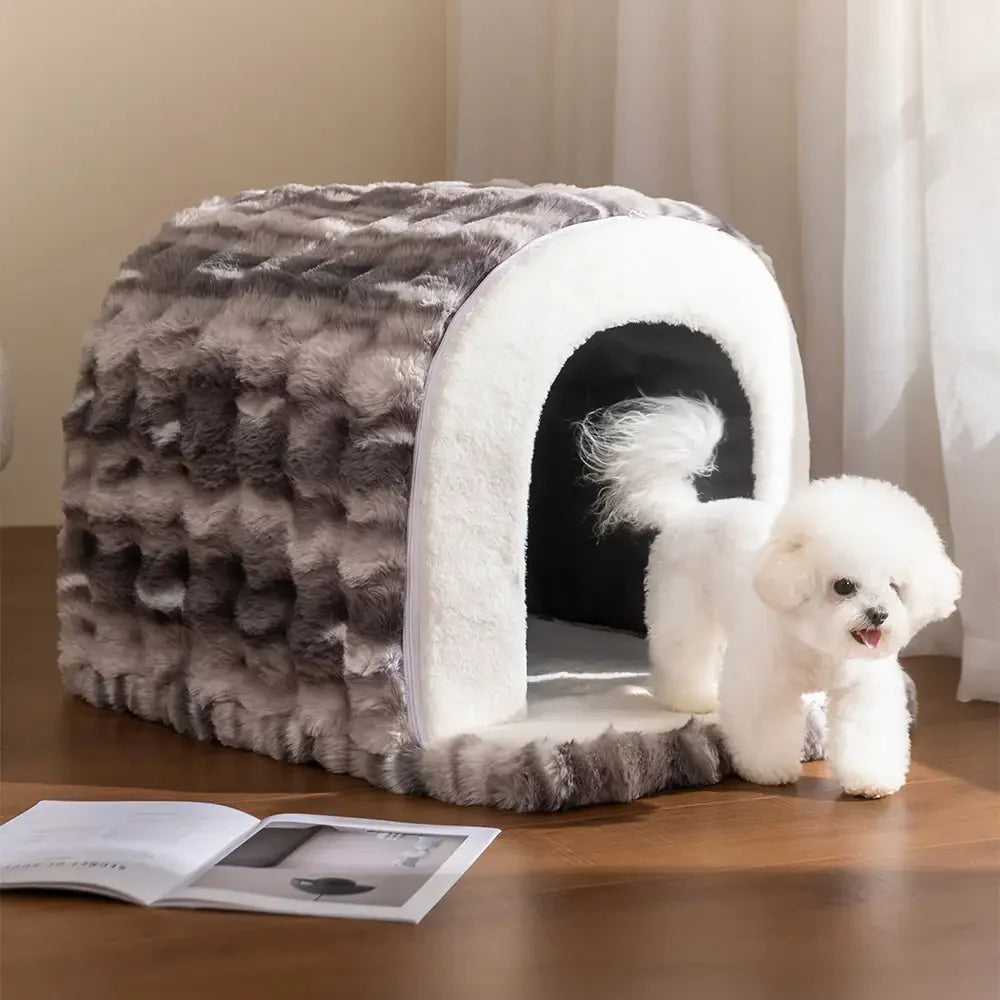 Cave-Style Warm Deep Sleeping Snug Cat Cave Dog House