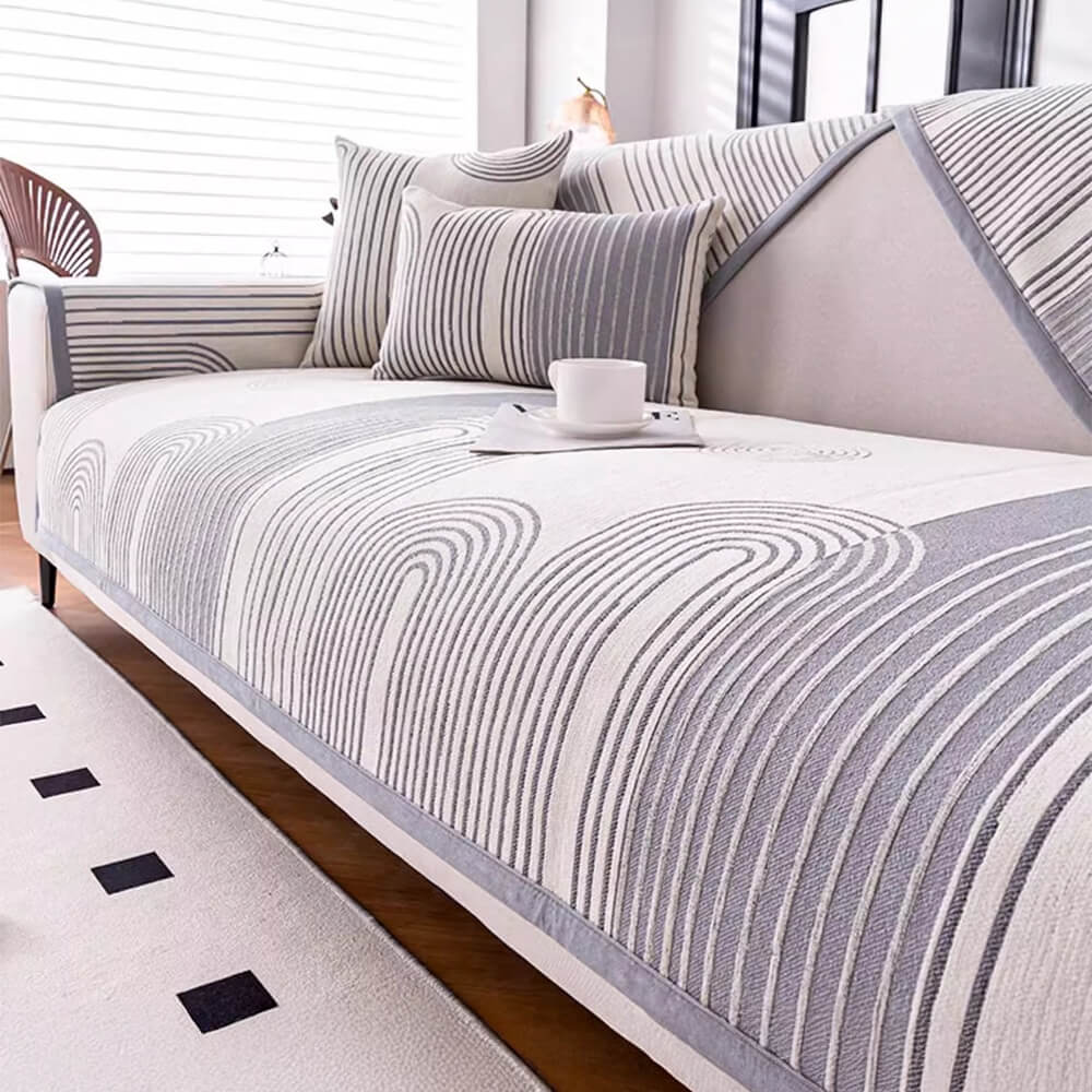 Chenille Arch Pattern Scratch-Resistant Sofa Cover