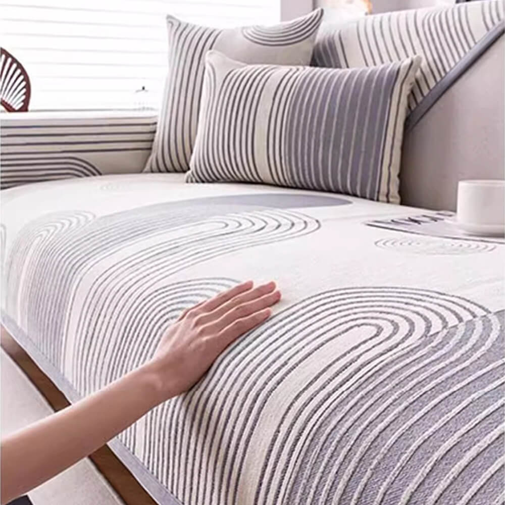 Chenille Arch Pattern Scratch-Resistant Sofa Cover