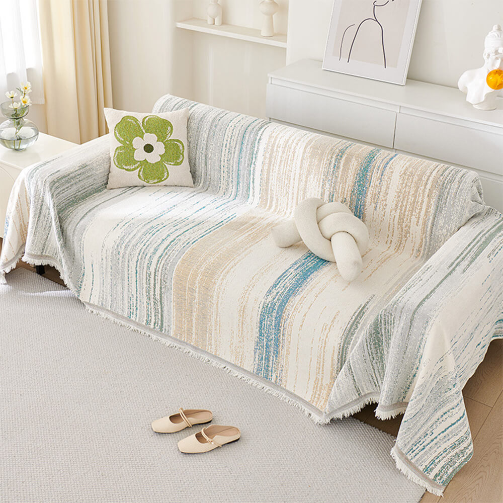 Colourful Rainbow Gradient Full Sofa Drape Throw Sofa Cover