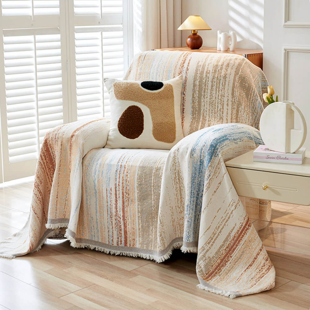 Colourful Rainbow Gradient Full Sofa Drape Throw Sofa Cover