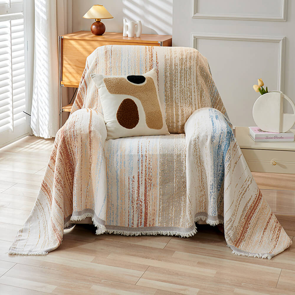 Colourful Rainbow Gradient Full Sofa Drape Throw Sofa Cover