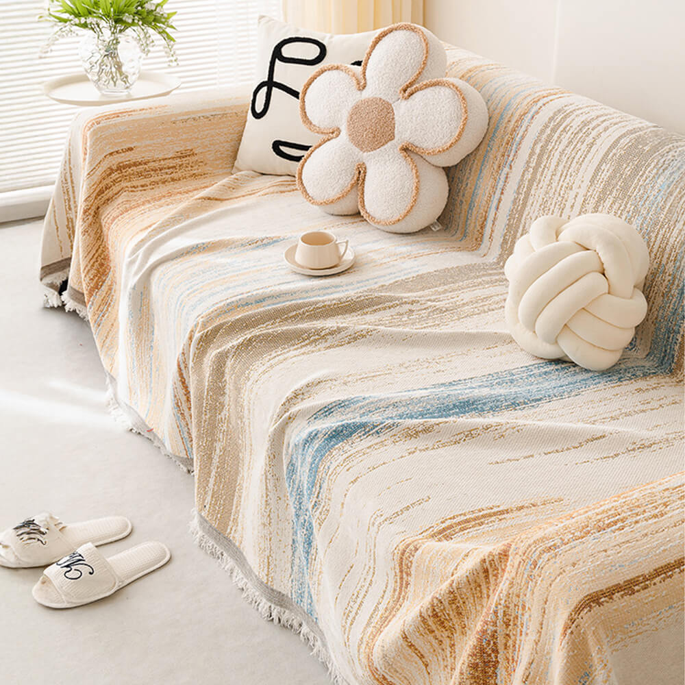 Colourful Rainbow Gradient Full Sofa Drape Throw Sofa Cover