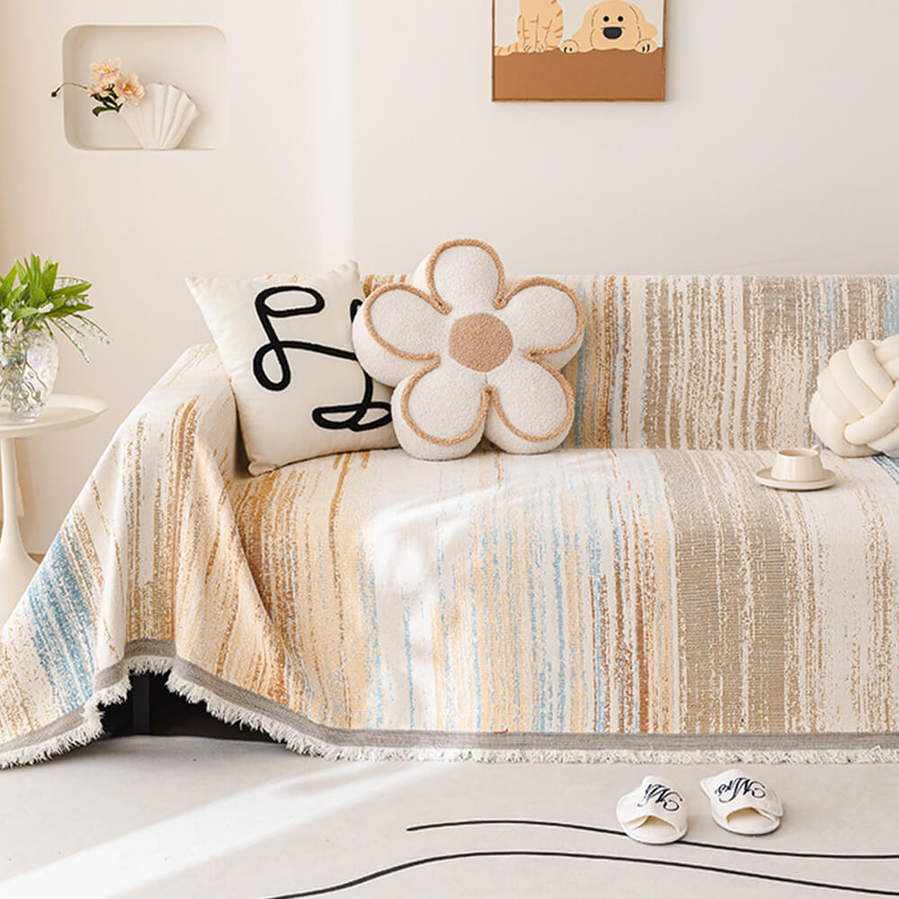 Colourful Rainbow Gradient Full Sofa Drape Throw Sofa Cover