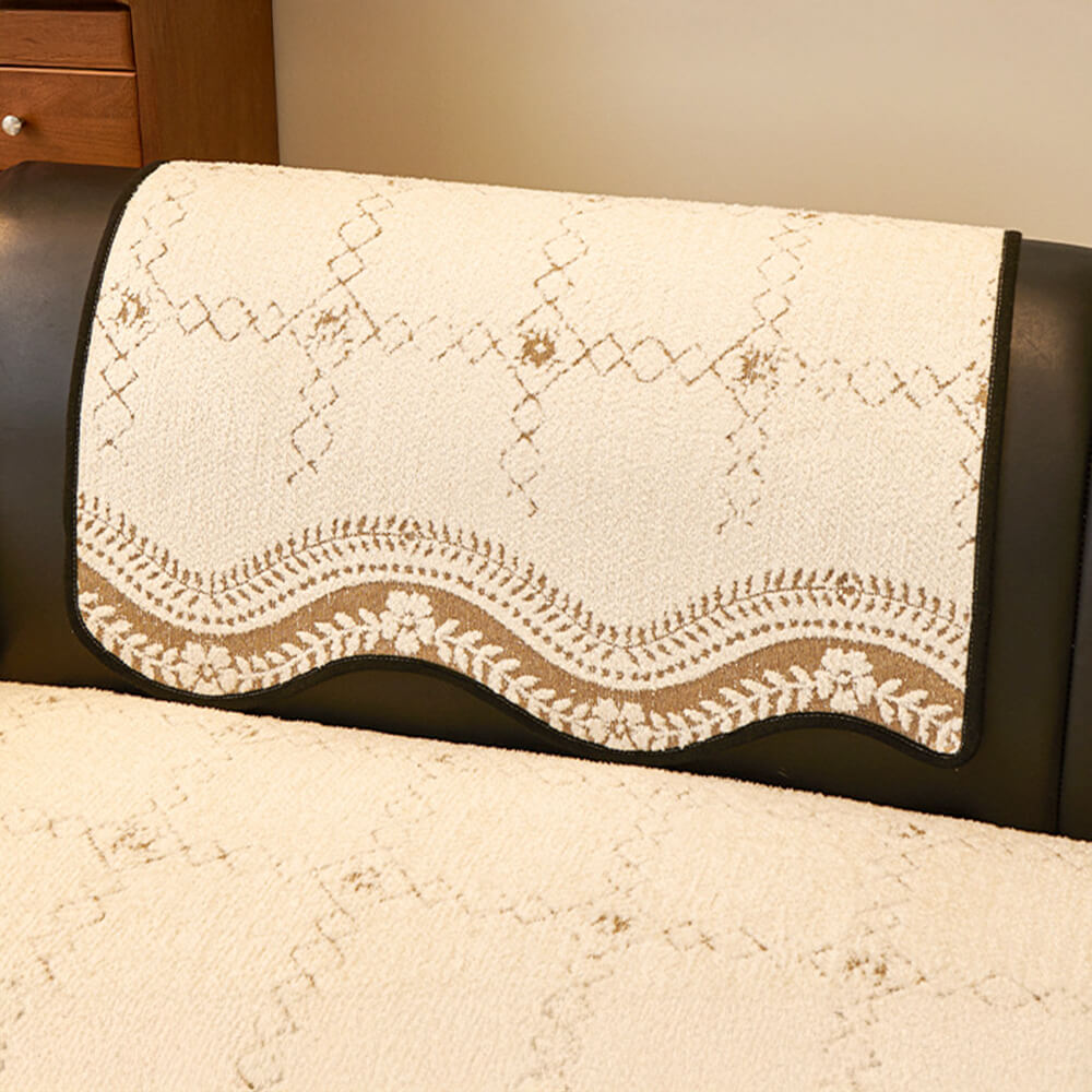 Wavy Pattern Anti-Scratch Plush Sofa Cover