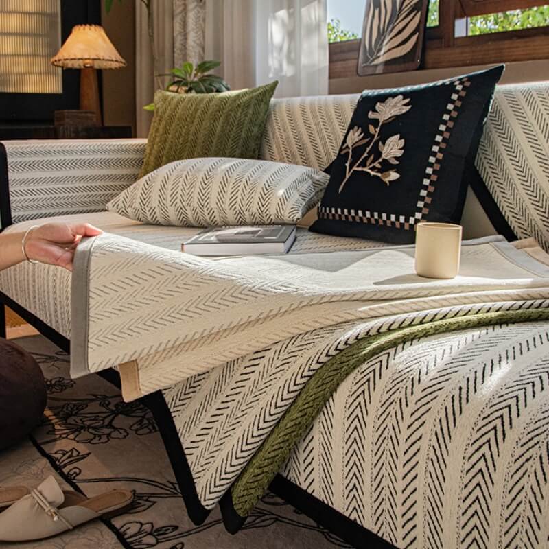Modern Chenille Fabric Furniture Protection Anti-Scratch Non-Slip Sofa Cover