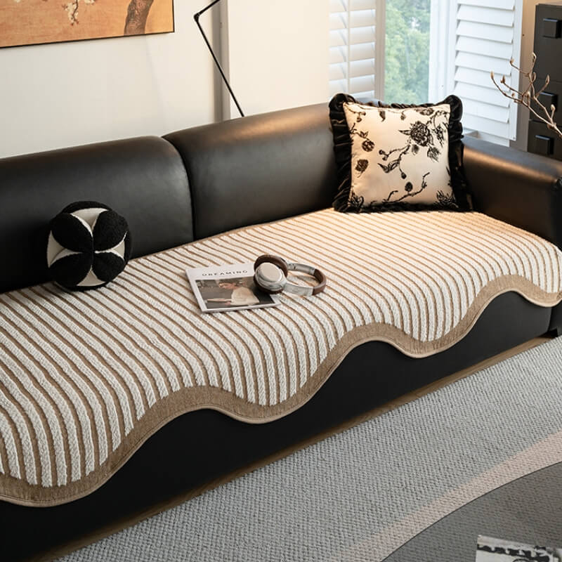 Striped Chenille Irregular Scratch-Resistant Non-Slip Sofa Cover
