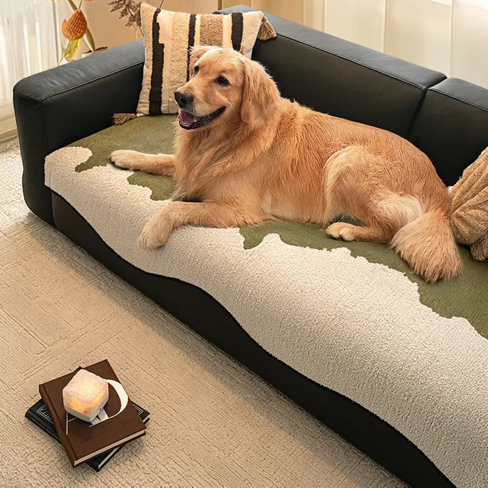 Stylish Irregular Contrast Chenille Scratch-Resistant Non-Slip Sofa Cover