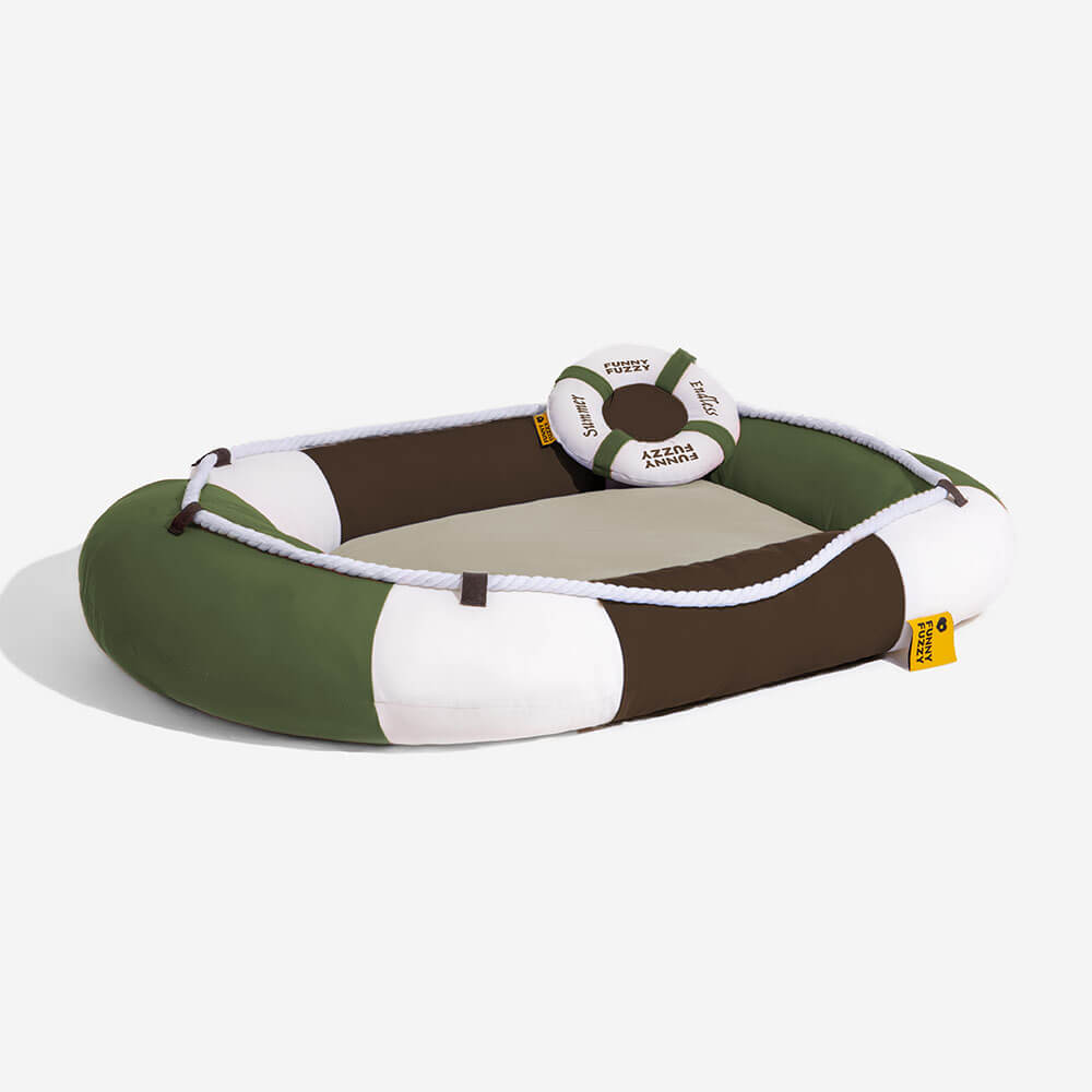 Summer Cooling Waterproof Boat-Shaped Pet Bed with Pillow – Chill Raft