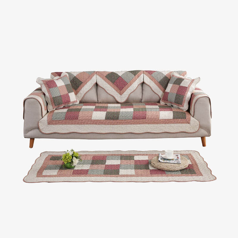 Cotton Quilted Washable Non-Slip Sofa Cover