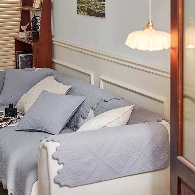 Fashion Leaf Trim Cotton Washable Sofa Cover