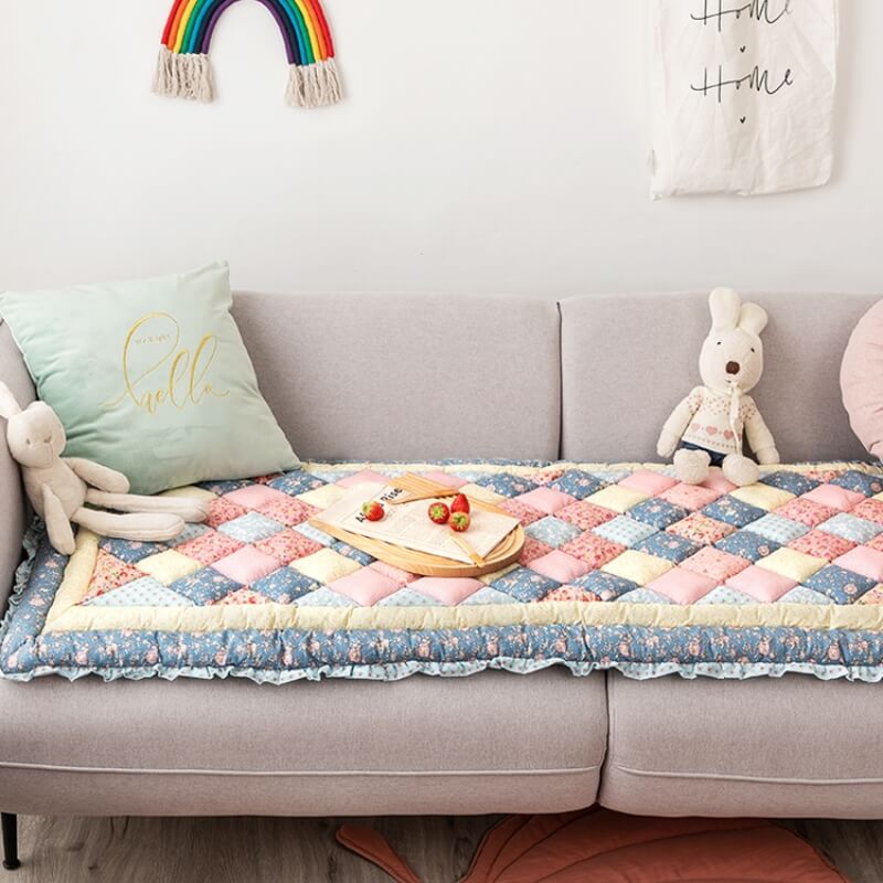 Floral Handmade Cotton Protective Sofa Cover