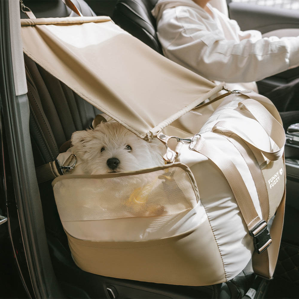 Dog Car Seat Sunshade - Pup Rover Waterproof Breathable Sun Safety Protection Dog Booster Car Seat