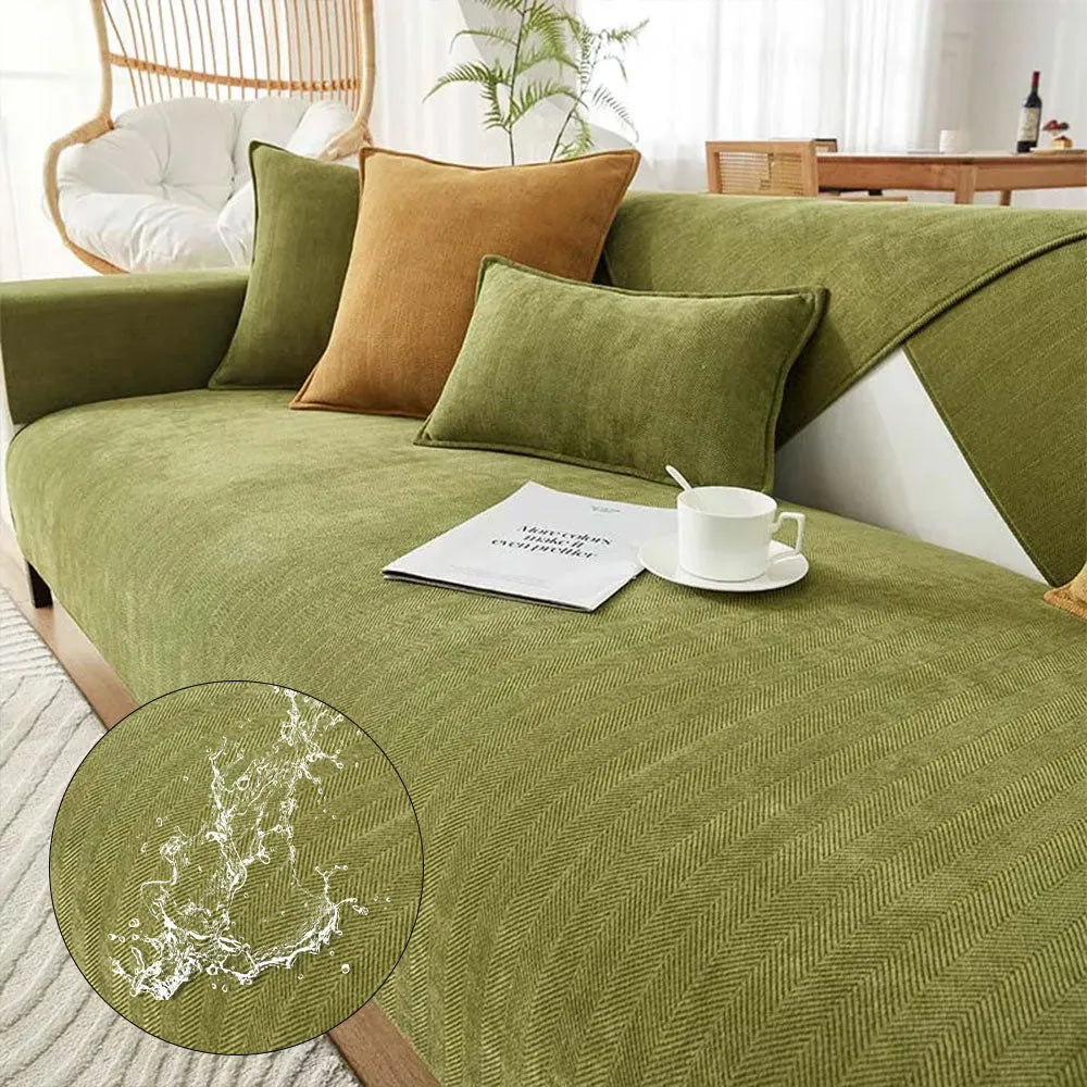 Herringbone Chenille Fabric Waterproof & Antifouling Sofa Covers